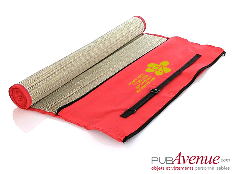 Natte de plage personnalisée en jonc naturel Natte de plage personnalisée en jonc naturel