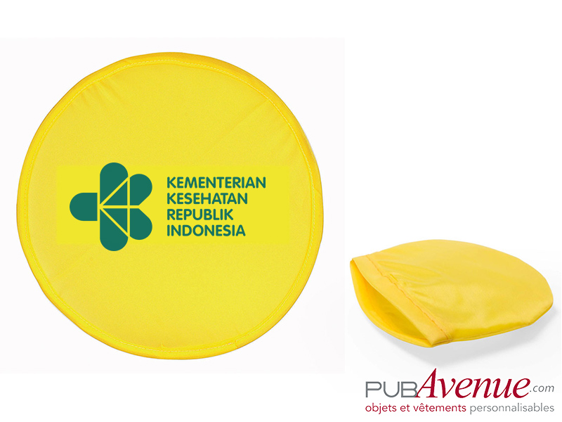 Frisbee pliable avec pochette publicitaire Frisbee pliable avec pochette publicitaire
