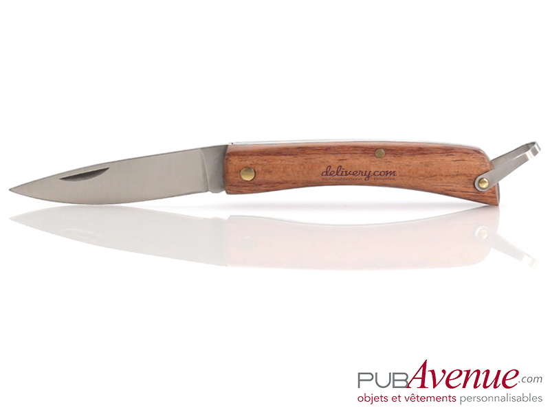 Couteau pliable personnalisable en bois