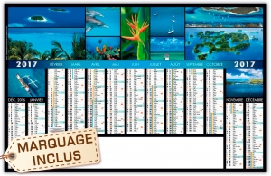 Calendrier promotionnel bancaire contrecollé Atolls Medium 