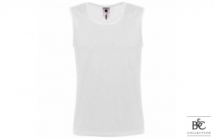 Débardeur blanc pour homme B&C avec marquage personnalisé de votre logo 