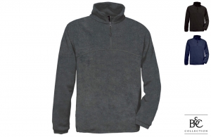 Sweat personnalisé polaire col zippé B&C avec logo de votre entreprise 