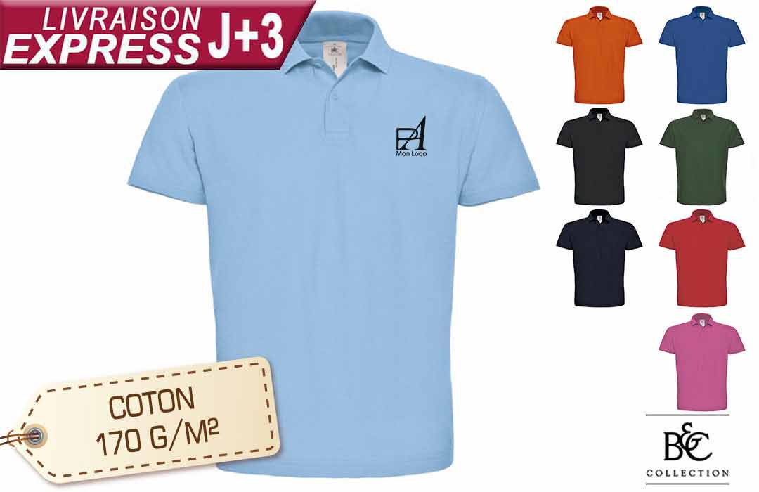 Polo personnalisé couleur livraison express