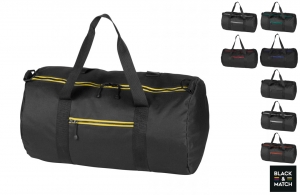 Sac de sport rond publicitaire personnalisable "Black & Match"