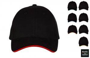 Casquette publicitaire 6 pans broderie "Black & Match"