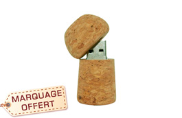 Clé USB bouchon de champagne en liège recyclé publicitaire personnalisée pas cher 