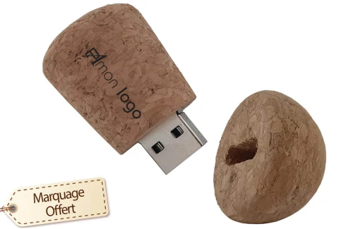 Clé USB bouchon de champagne personnalisée en liège