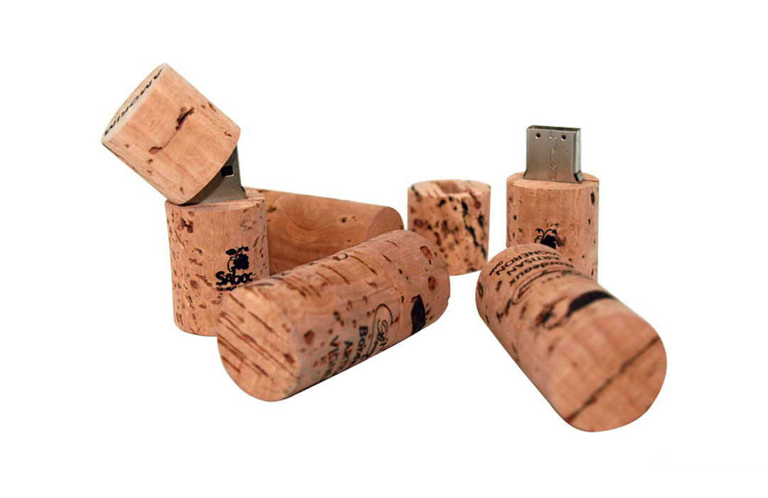 Clé usb bouton en liège