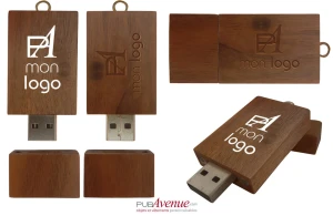 Clé USB personnalisée bois rectangulaire