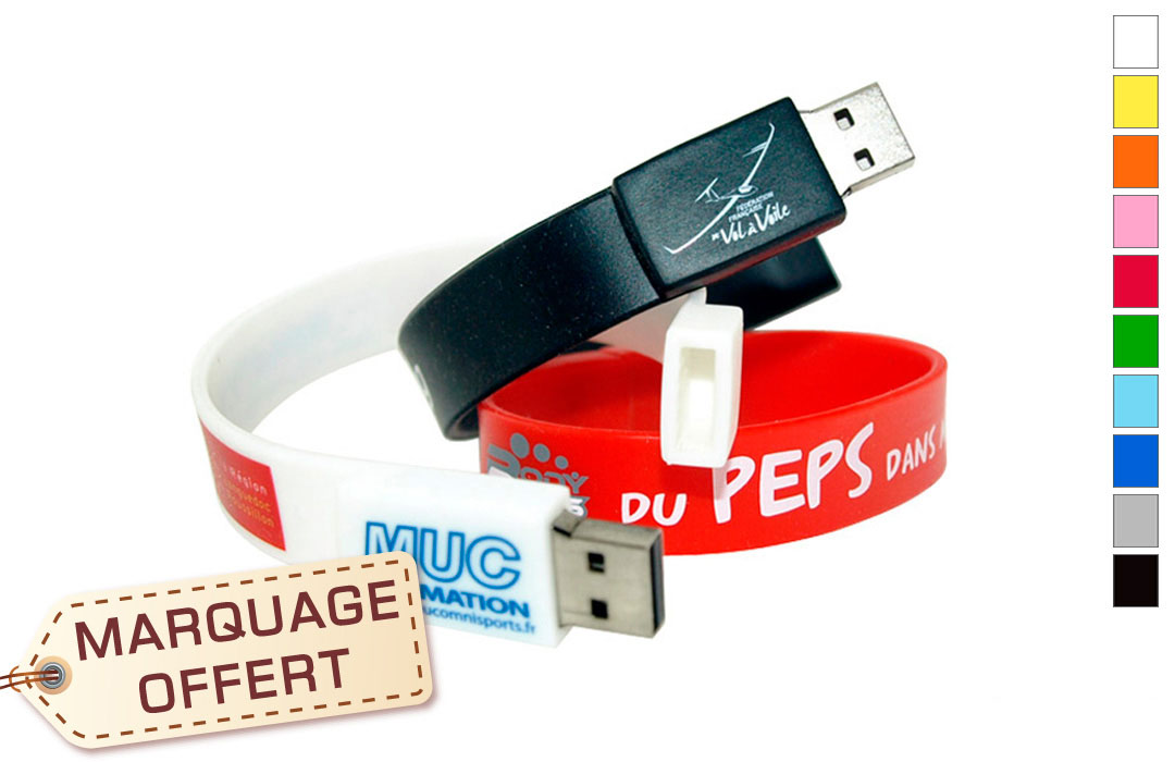 Bracelet clé USB en silicone