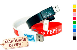 Bracelet clé USB publicitaire personnalisée en silicone 