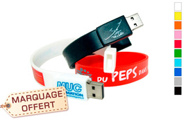 Bracelet clé USB en silicone