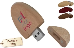 Clé USB personnalisée en bois forme capsule