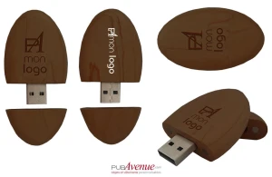 Clé USB personnalisée en bois forme capsule