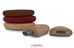Clé USB personnalisée en bois forme capsule