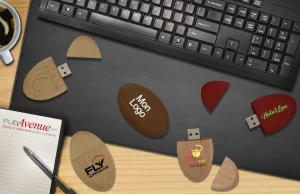 Clé USB personnalisée en bois forme capsule