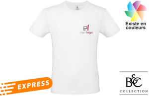 T-shirt B&C150 blanc livraison express