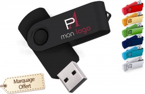 Clé USB publicitaire personnalisée twist colore pas chère 