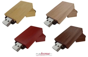 Clé USB personnalisée en bois avec cordon cuir