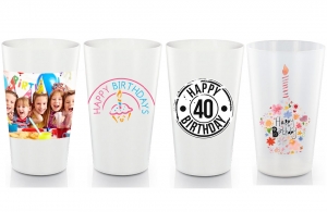 Lot 30 gobelets anniversaire verre personnalisé réutilisable