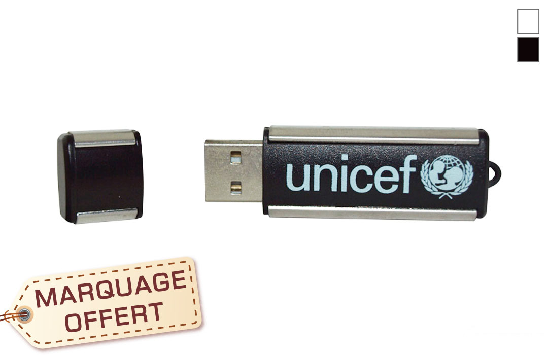 Clé USB publicitaire en plastique et insert aluminium