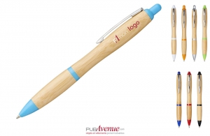 Stylo bille écologique en bambou publicitaire personnalisable 