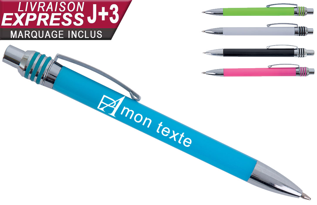 Stylo métal personnalisable express logo publicitaire livraison rapide