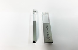 Clé USB personnalisée cristal, verre et aluminium