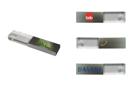 Clé USB personnalisée cristal, verre et aluminium