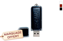 Clé USB publicitaire personnalisée haut de gamme cuir et métal 