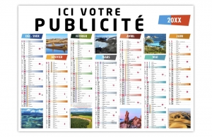 Calendrier publicitaire contrecollé 290 x 210