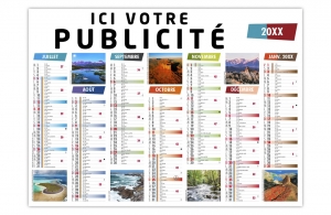 Calendrier publicitaire contrecollé 290 x 210