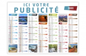 Calendrier publicitaire contrecollé 290 x 210