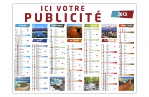 Calendrier publicitaire contrecollé 290 x 210