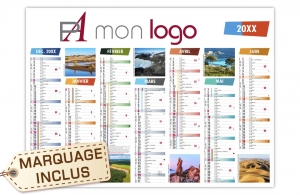 Calendrier bancaire publicitaire personnalisé souple 290 x 210 mm Emilien 