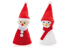Marionnette père Noël bonhomme de neige personnalisée cadeau publicitaire 