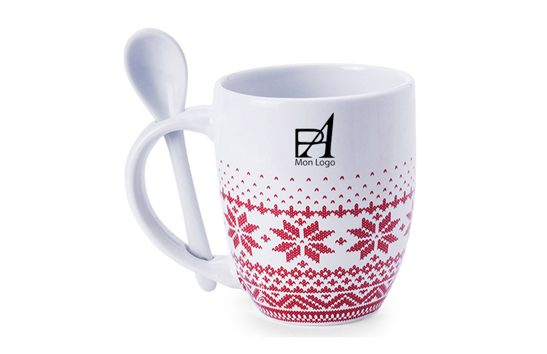 Tasse  mug de noël personnalisée cadeau publicitaire pour entreprise pas cher 