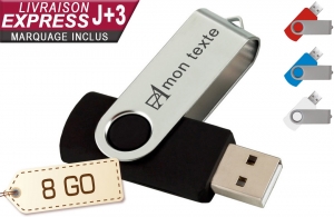 Clé USB publicitaire personnalisable express twister 8GO livraison rapide 