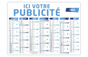 Calendrier bancaire publicitaire personnalisé pas cher