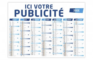 Calendrier bancaire publicitaire personnalisé pas cher