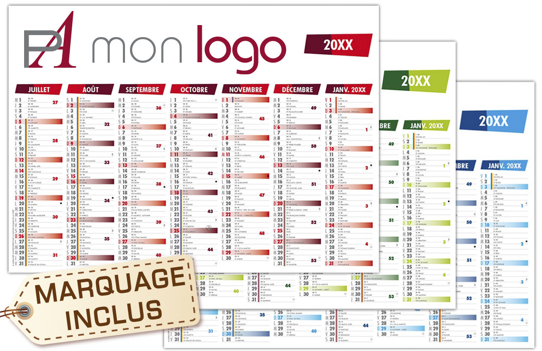 Calendrier personnalisé rigide grand format ALEXANDRE