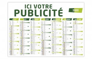 Calendrier publicitaire personnalisé pas cher souple