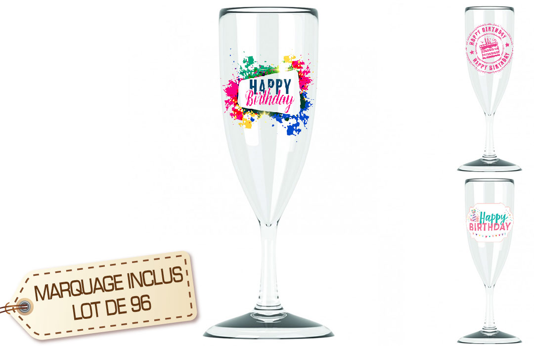 Lot 96 Coupes De Champagne Flutes Personnalise Reutilisable Anniversaire Lot 96 Coupes De Champagne Flutes Personnalise Reutilisable Anniversaire