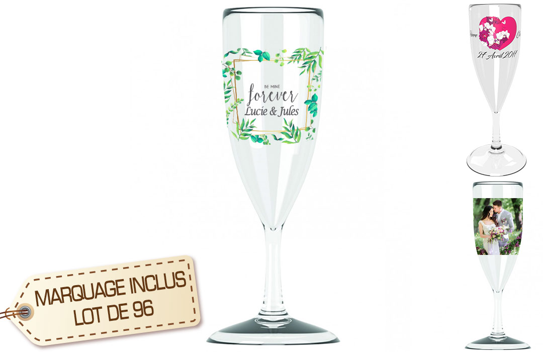 Lot 96 Coupes De Champagne Flutes Personnalise Reutilisable Mariage