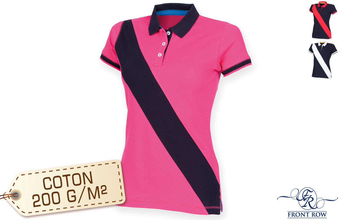 Polo promotionnel bicolore pour femme à personnaliser 