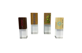 Clé USB personnalisée cristal en verre et bois