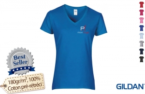 T-shirt col V femme business publicitaire personnalisable pas cher 