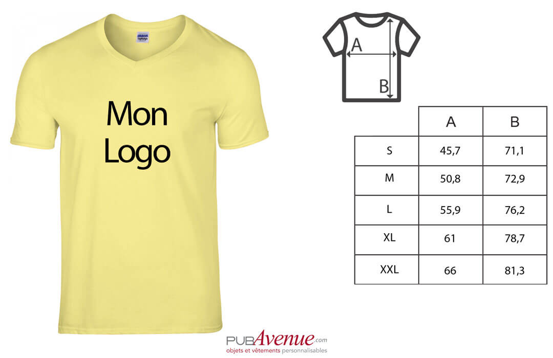 T-shirt col V homme business publicitaire personnalisé pas cher