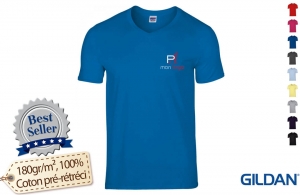 T-shirt col V homme business publicitaire personnalisable pas cher 