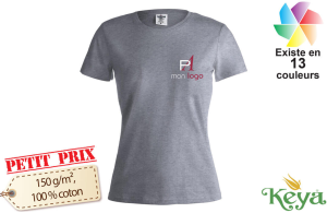 Tee-shirt promotionnel femme personnalisable logo photo texte pas cher 